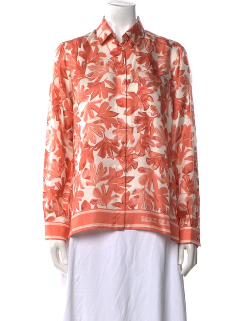 Max Mara Silk Printed Button-Up Top