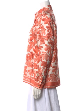 Max Mara Silk Printed Button-Up Top