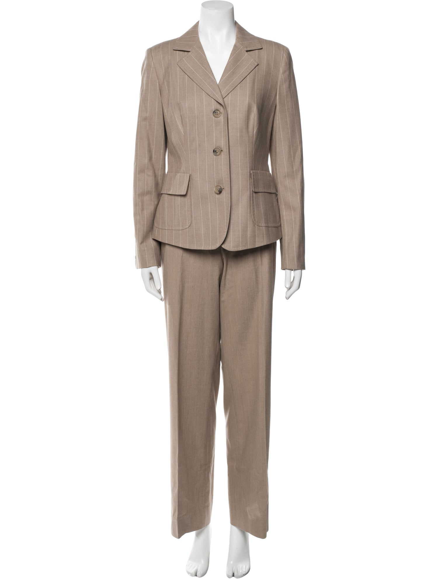 Max Mara Virgin Wool Striped Pantsuit