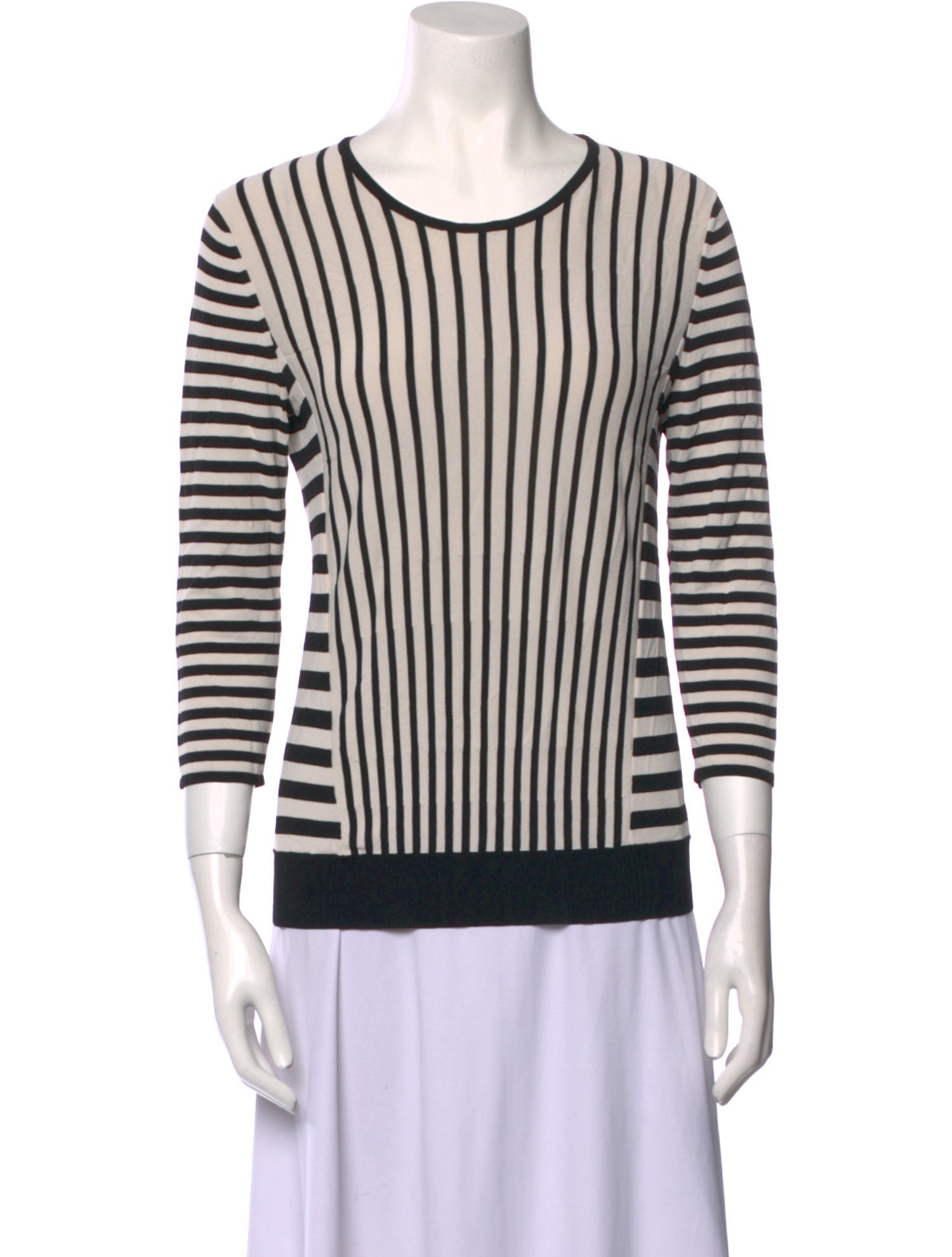Max Mara Striped Scoop Neck Sweater