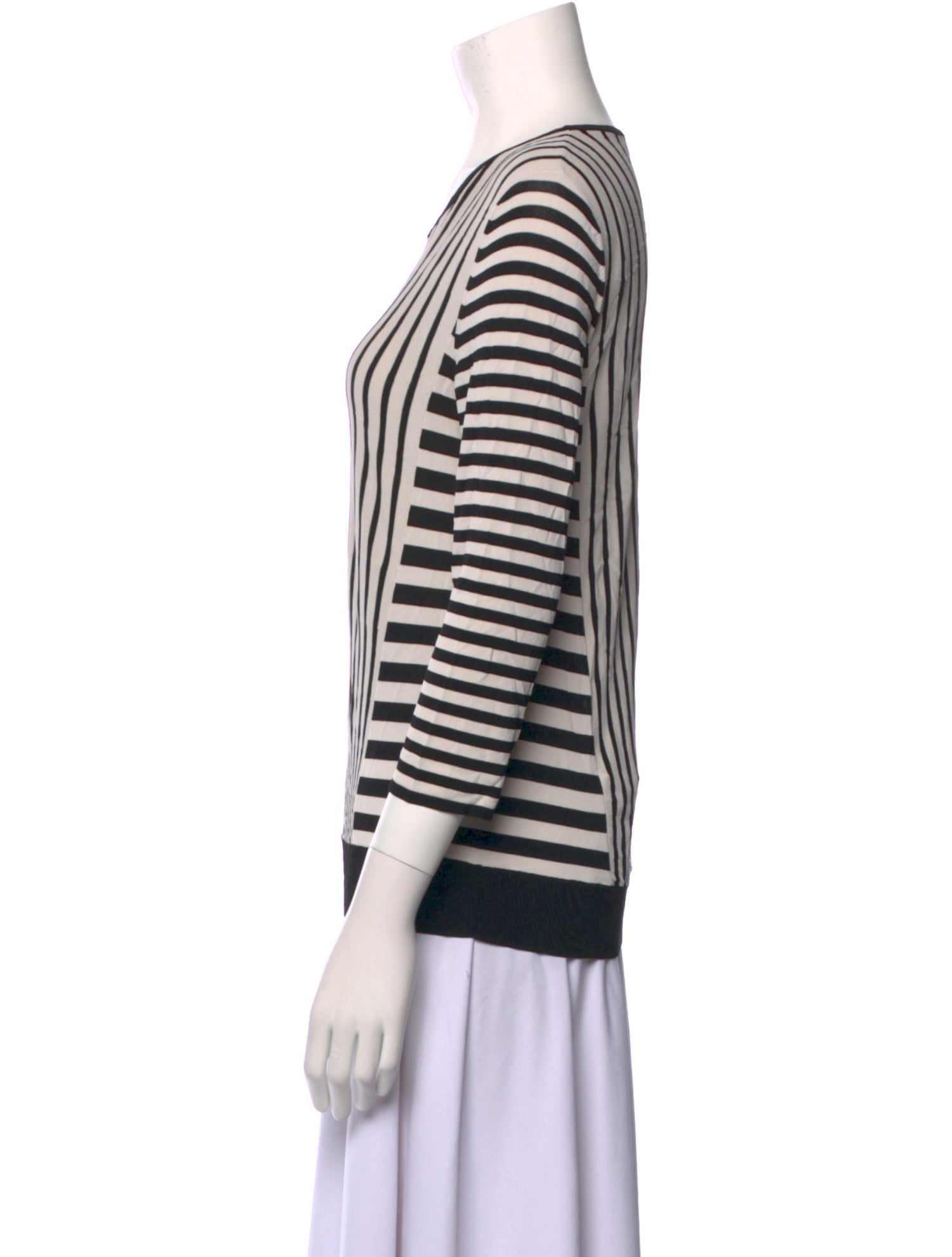 Max Mara Striped Scoop Neck Sweater
