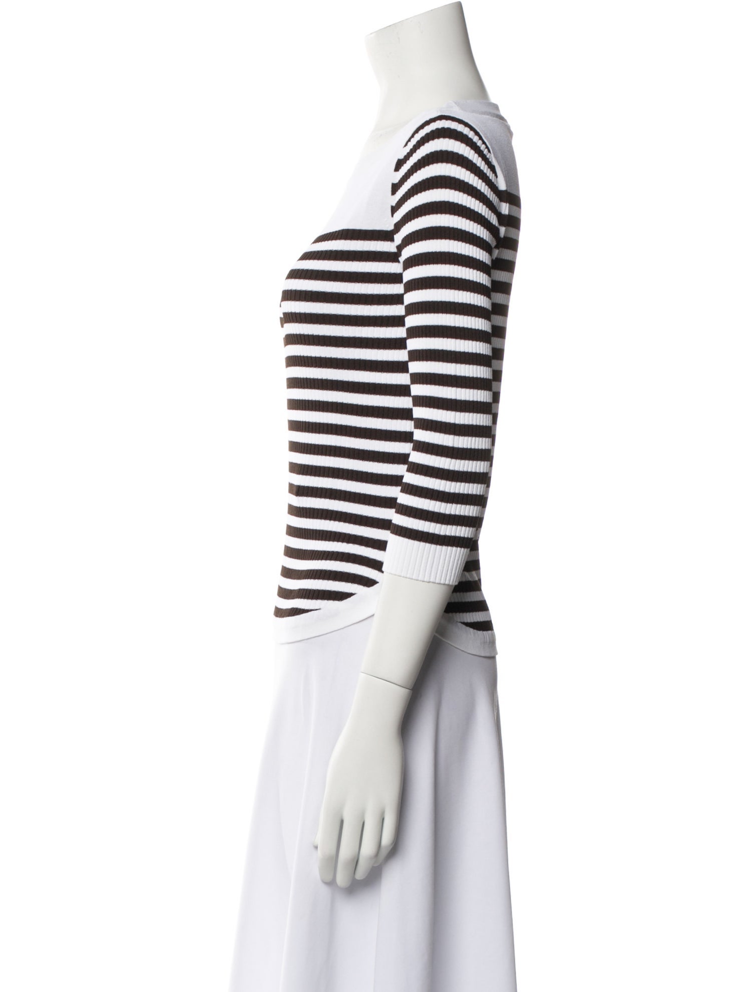 Max Mara Striped Bateau Neckline Top