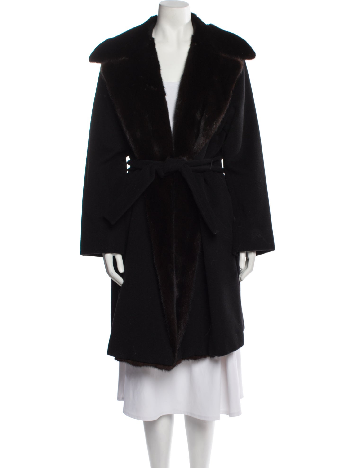 Max Mara Virgin Wool Faux Fur Coat