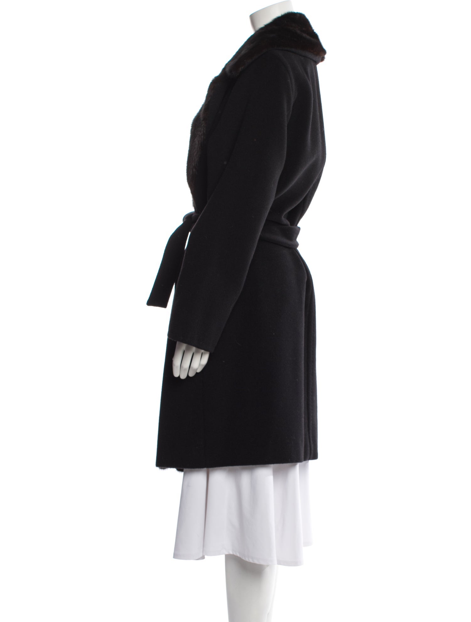 Max Mara Virgin Wool Faux Fur Coat