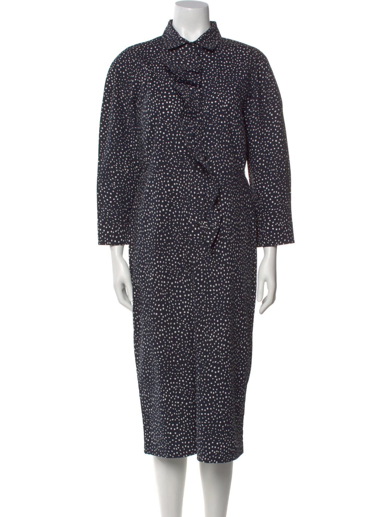 Max Mara Polka Dot Print Midi Length Dress