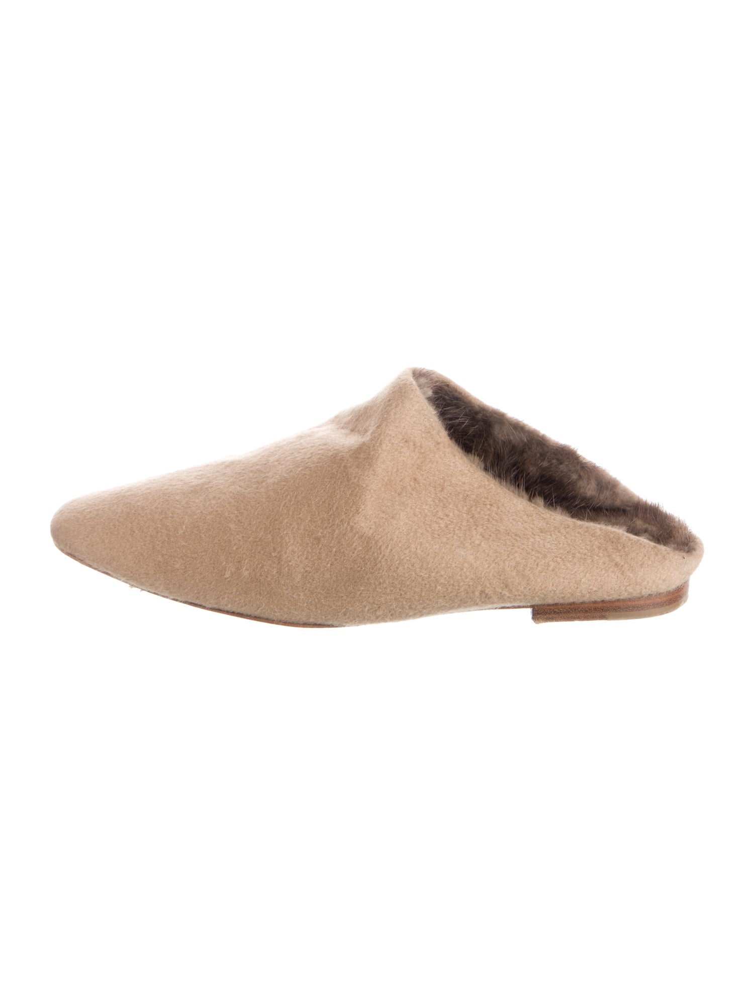 Max Mara Wool Fur Trim Mules