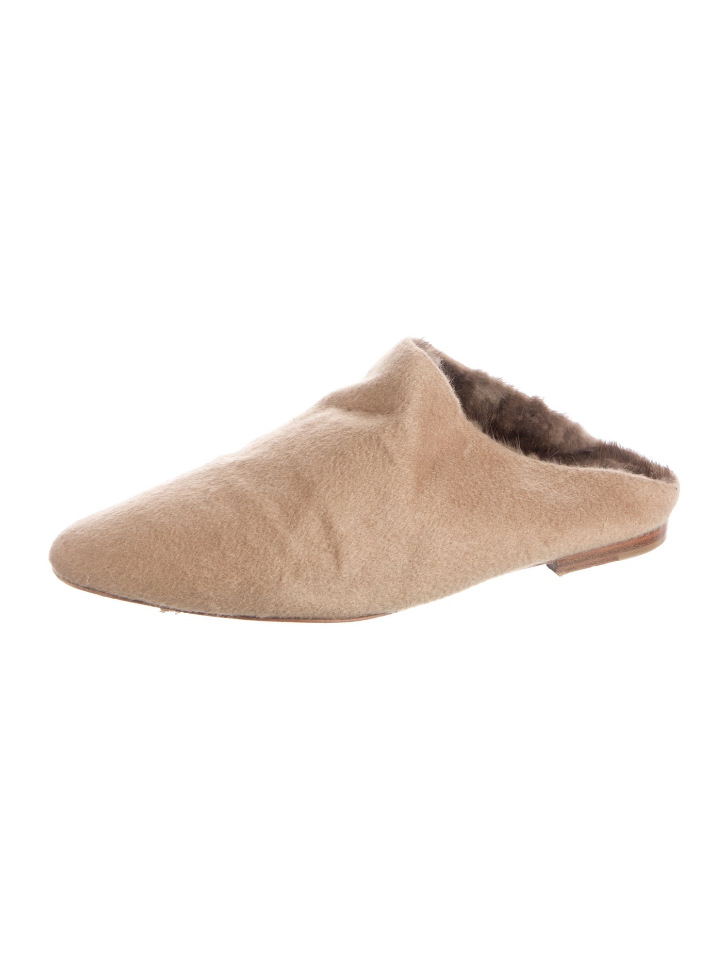 Max Mara Wool Fur Trim Mules