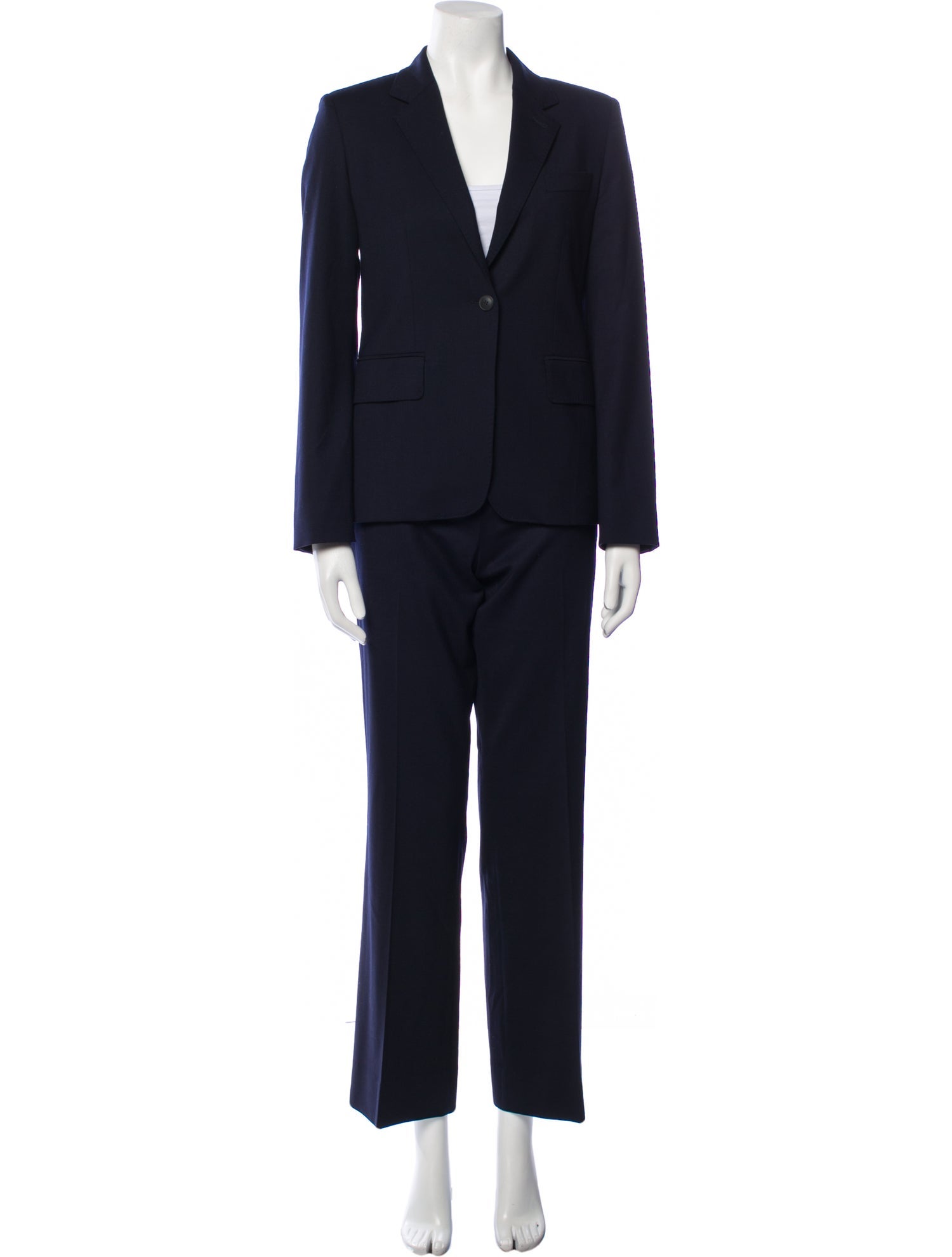 Max Mara Virgin Wool Pleated Accents Pantsuit