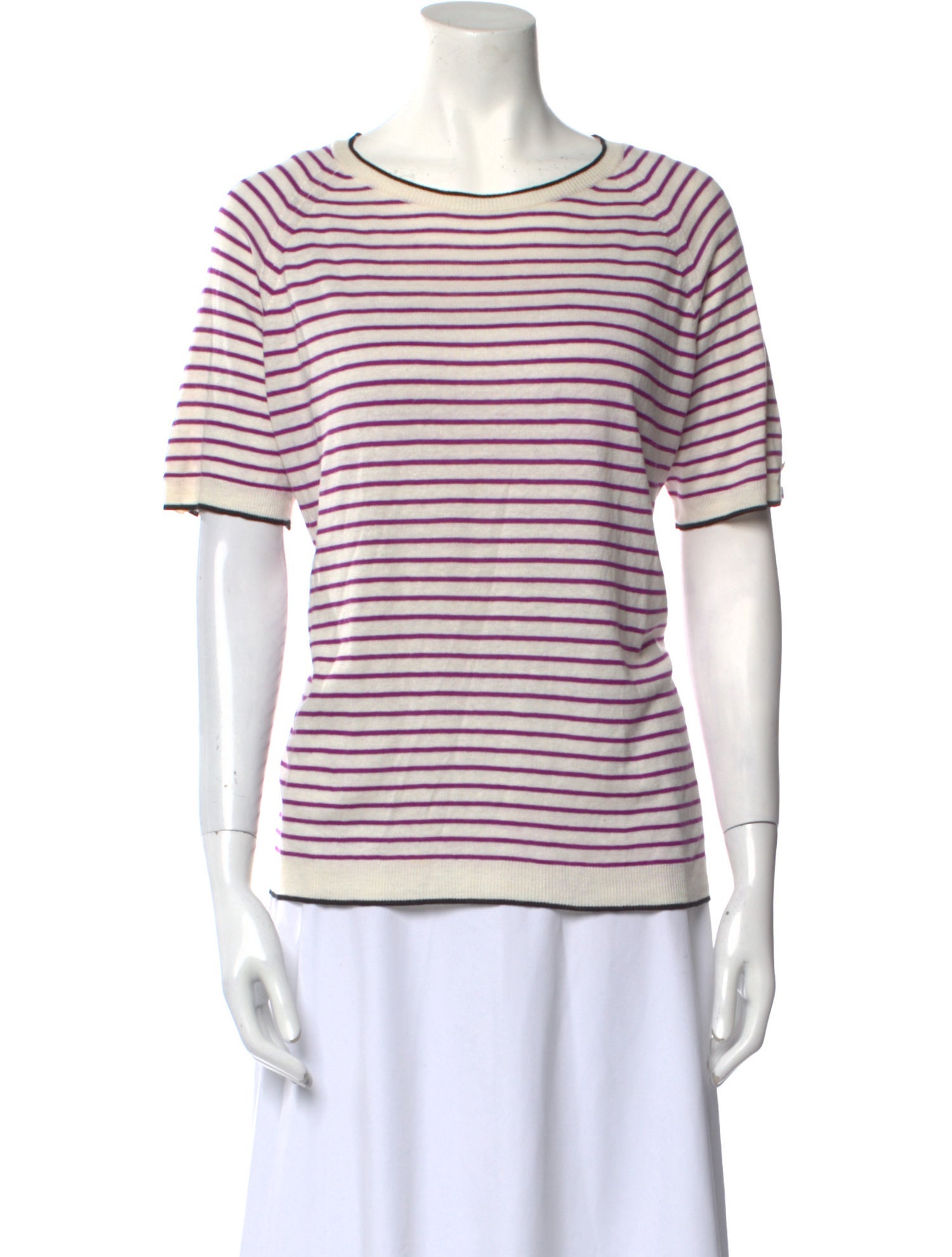 Max Mara Striped Scoop Neck Sweater