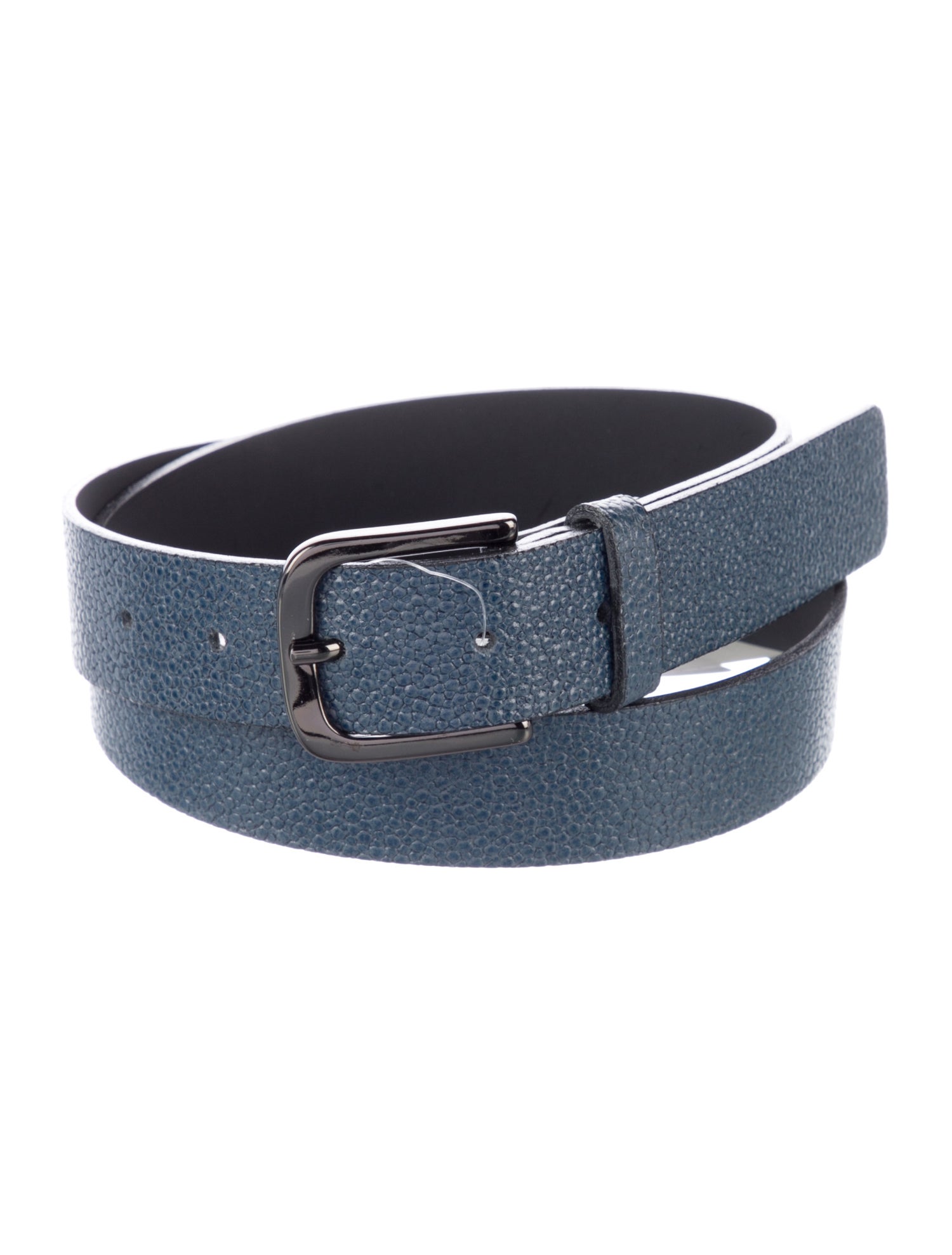 Max Mara Skinny Leather Waist Belt - Blue Belts, Accessories  display picture 2