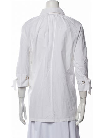 Max Mara Three-Quarter Sleeve Button-Up Top