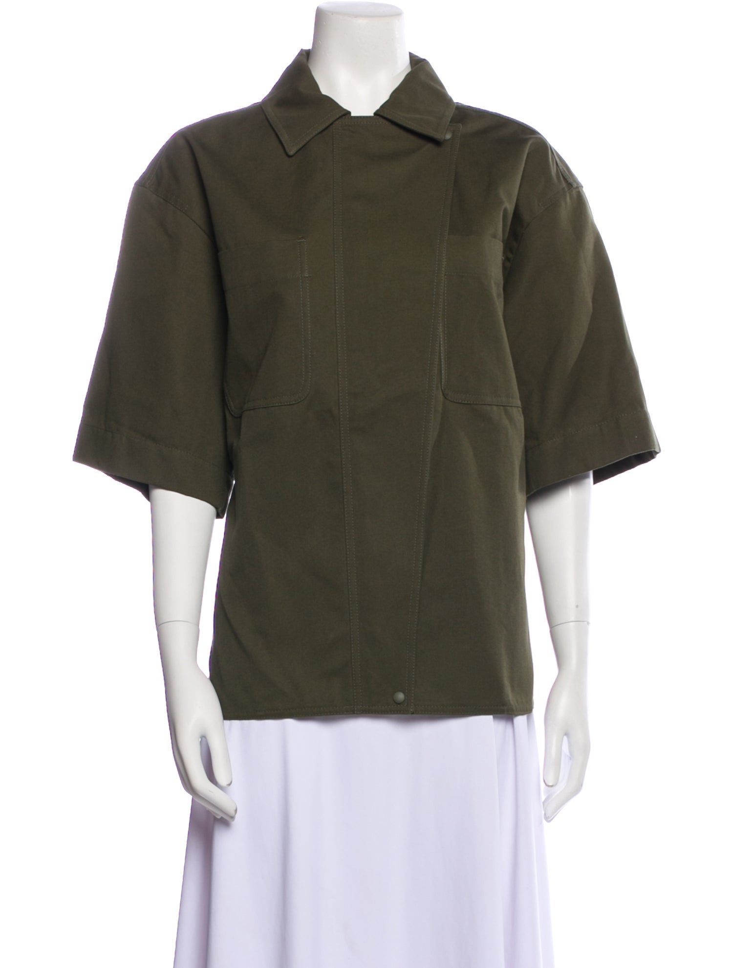 Max Mara Three-Quarter Sleeve Button-Up Top