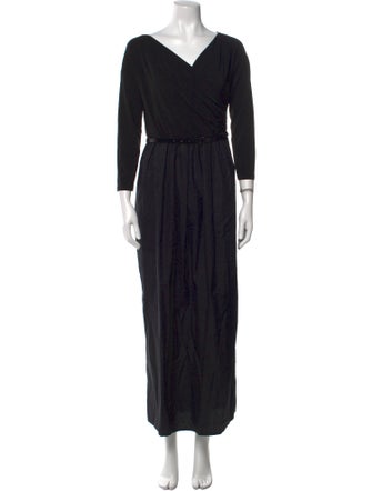 Max Mara V-Neck Long Dress
