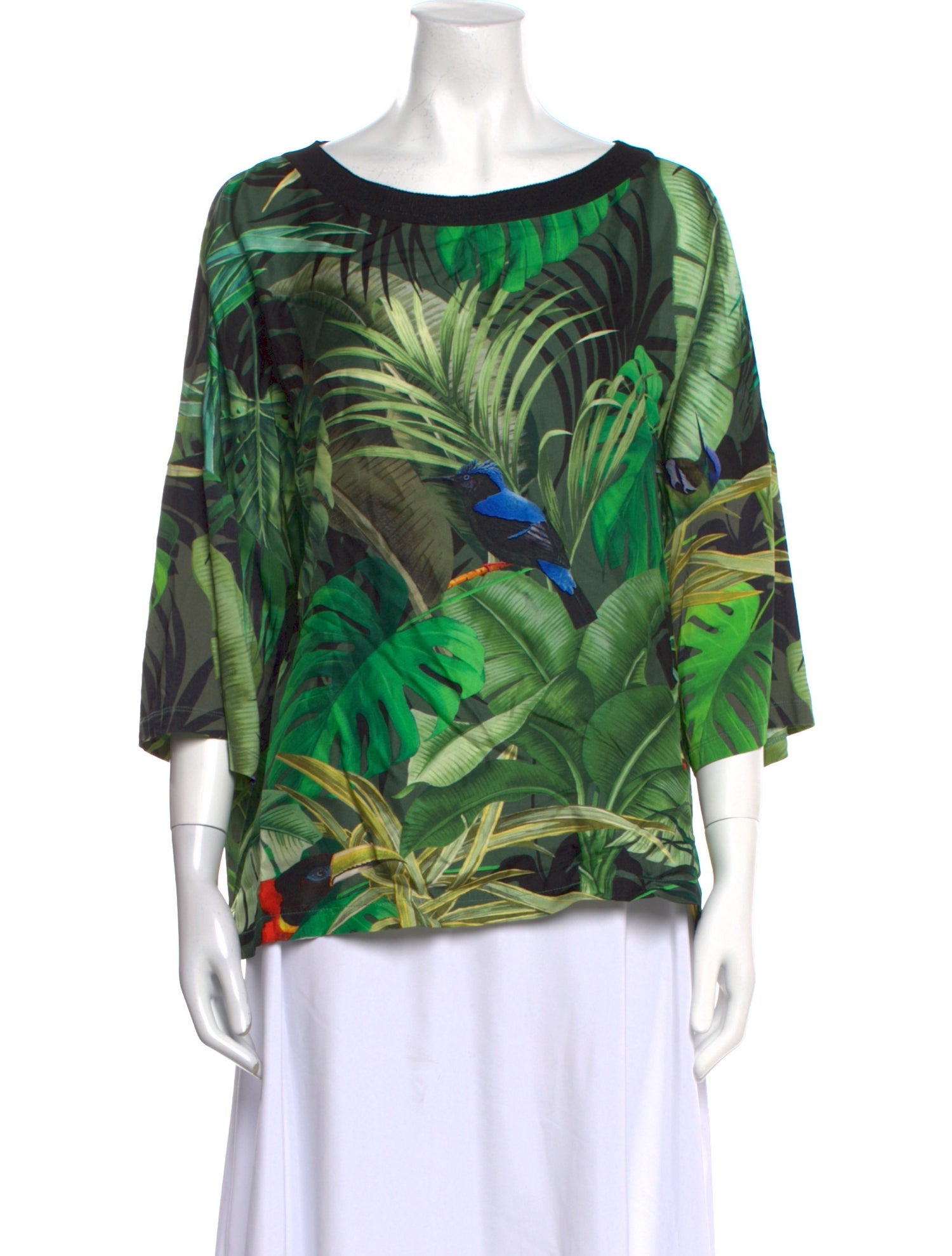 Max Mara Printed Scoop Neck Blouse
