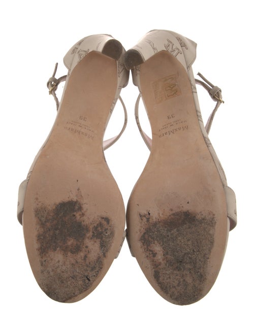 Max Mara Leather T-Strap Sandals