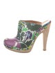 Max Mara Leather Floral Print Mules