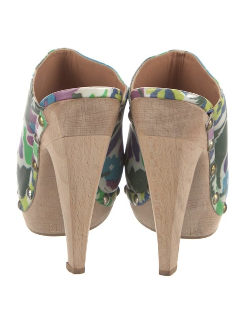 Max Mara Leather Floral Print Mules