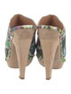 Max Mara Leather Floral Print Mules
