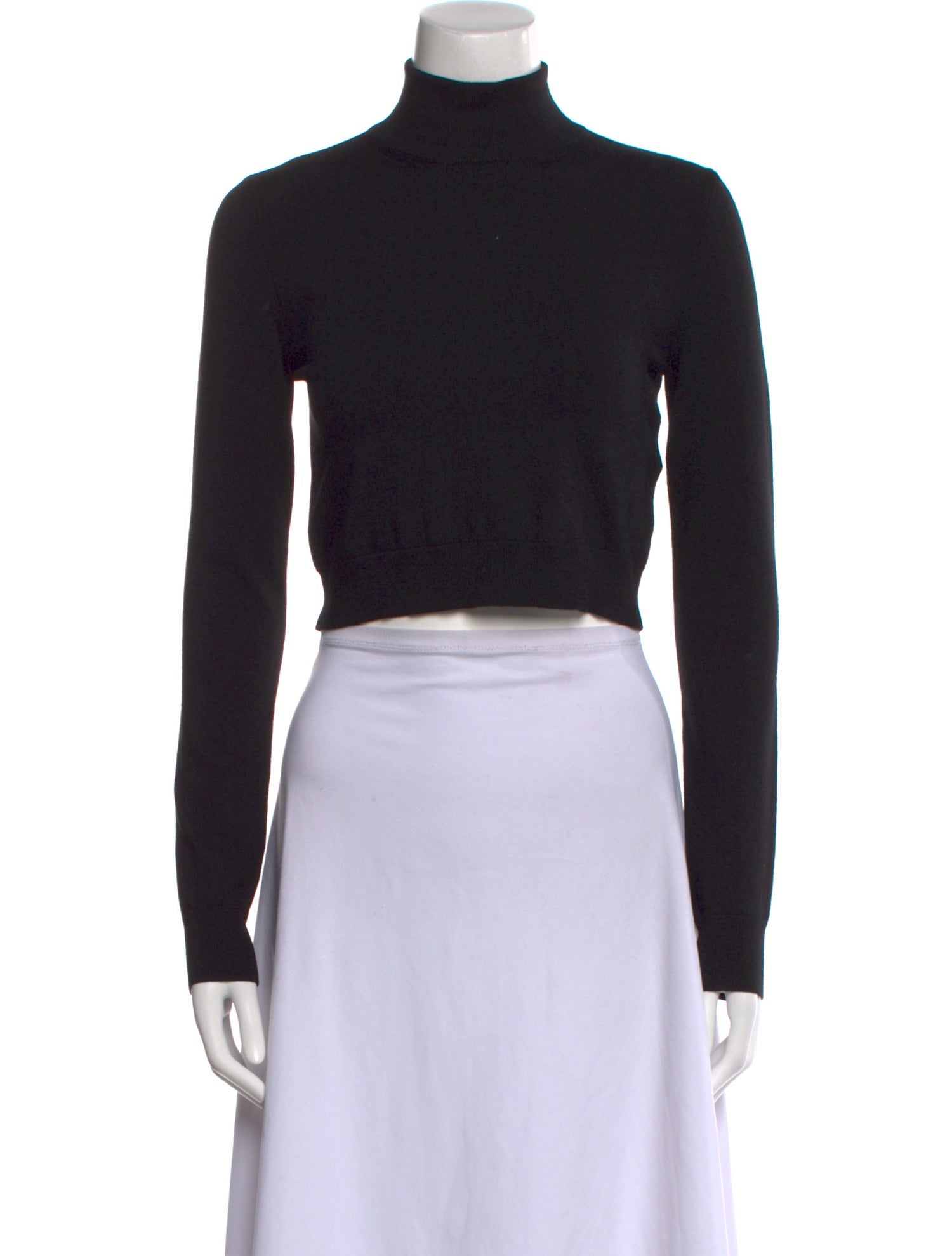 Max Mara Virgin Wool Turtleneck Crop Top