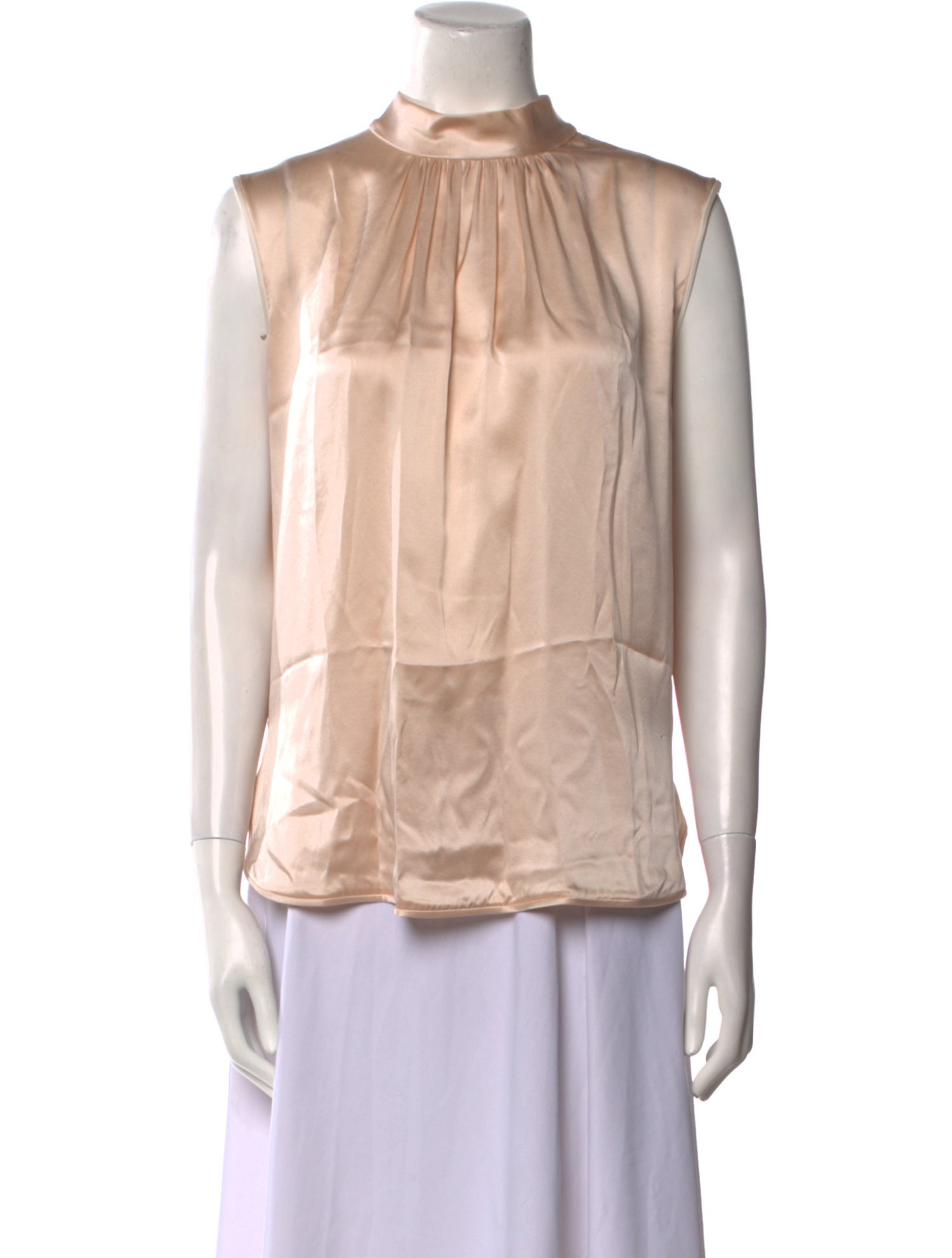 Max Mara Mock Neck Sleeveless Blouse