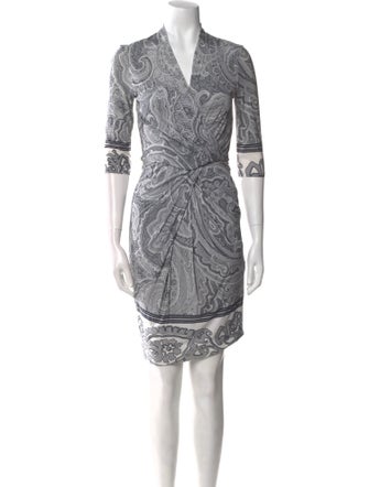 Max Mara Paisley Print Knee-Length Dress