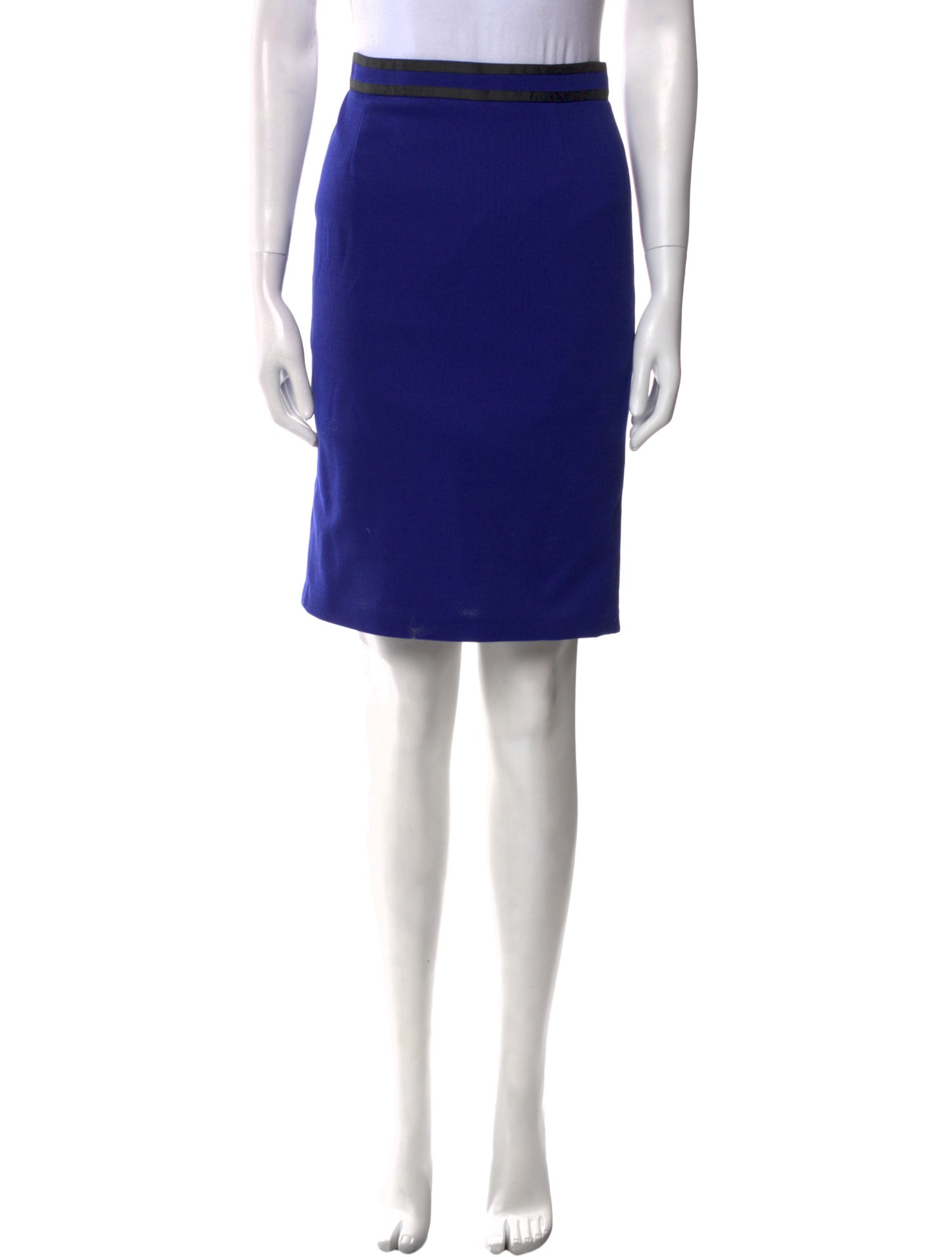 Max Mara Grosgrain Trim Knee-Length Skirt