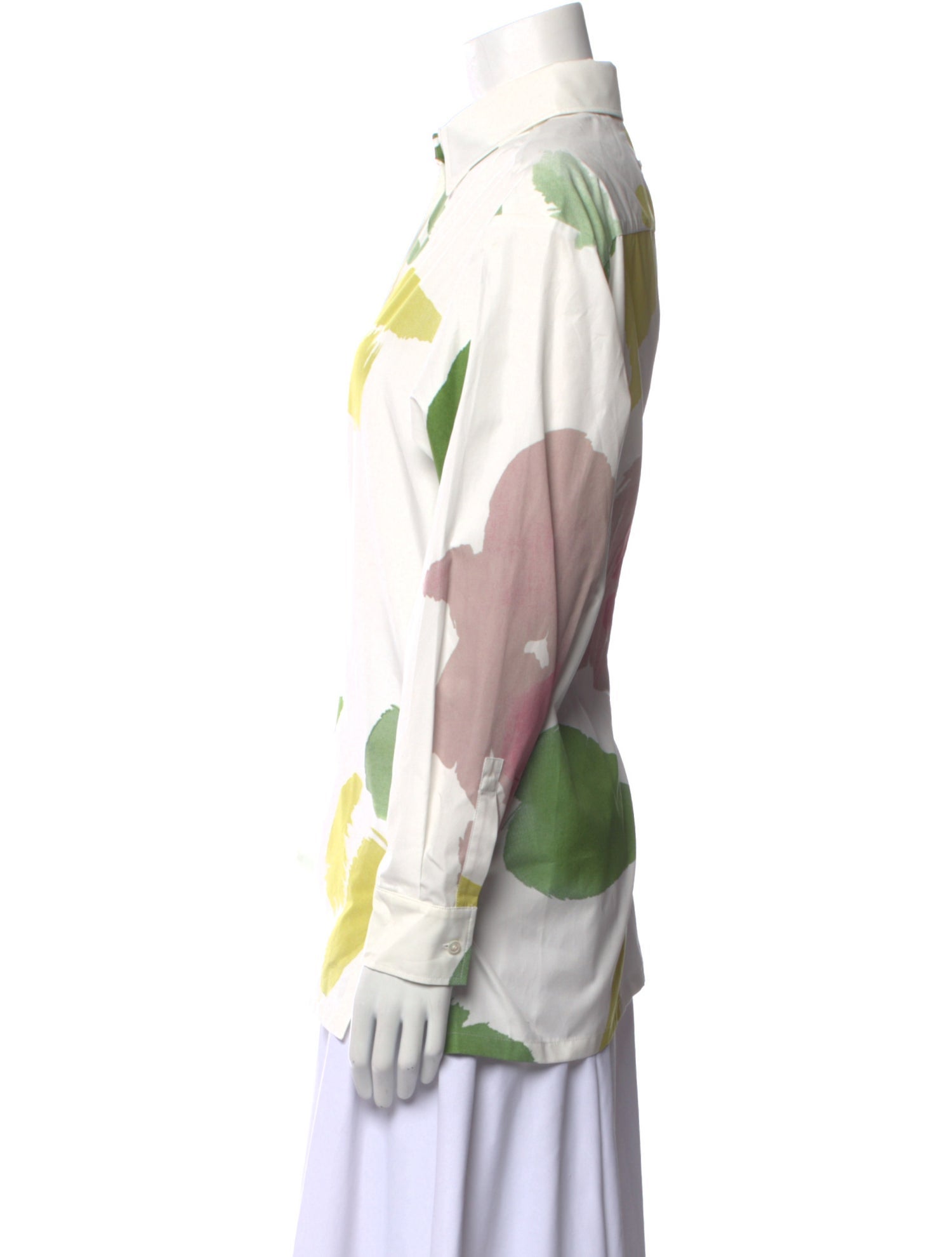 Max Mara Printed Long Sleeve Button-Up Top w/ Tags