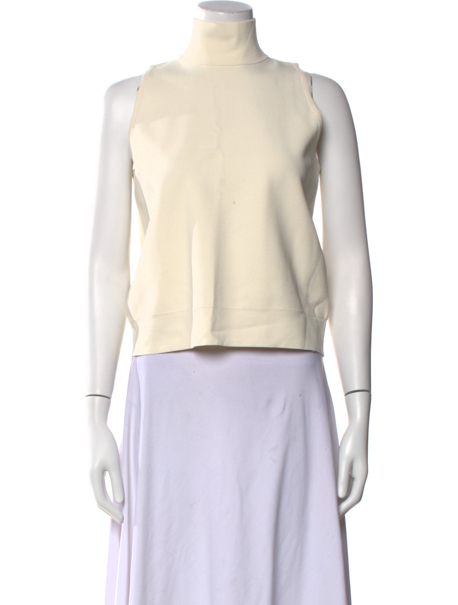 Max Mara Mock Neck Sleeveless Crop Top