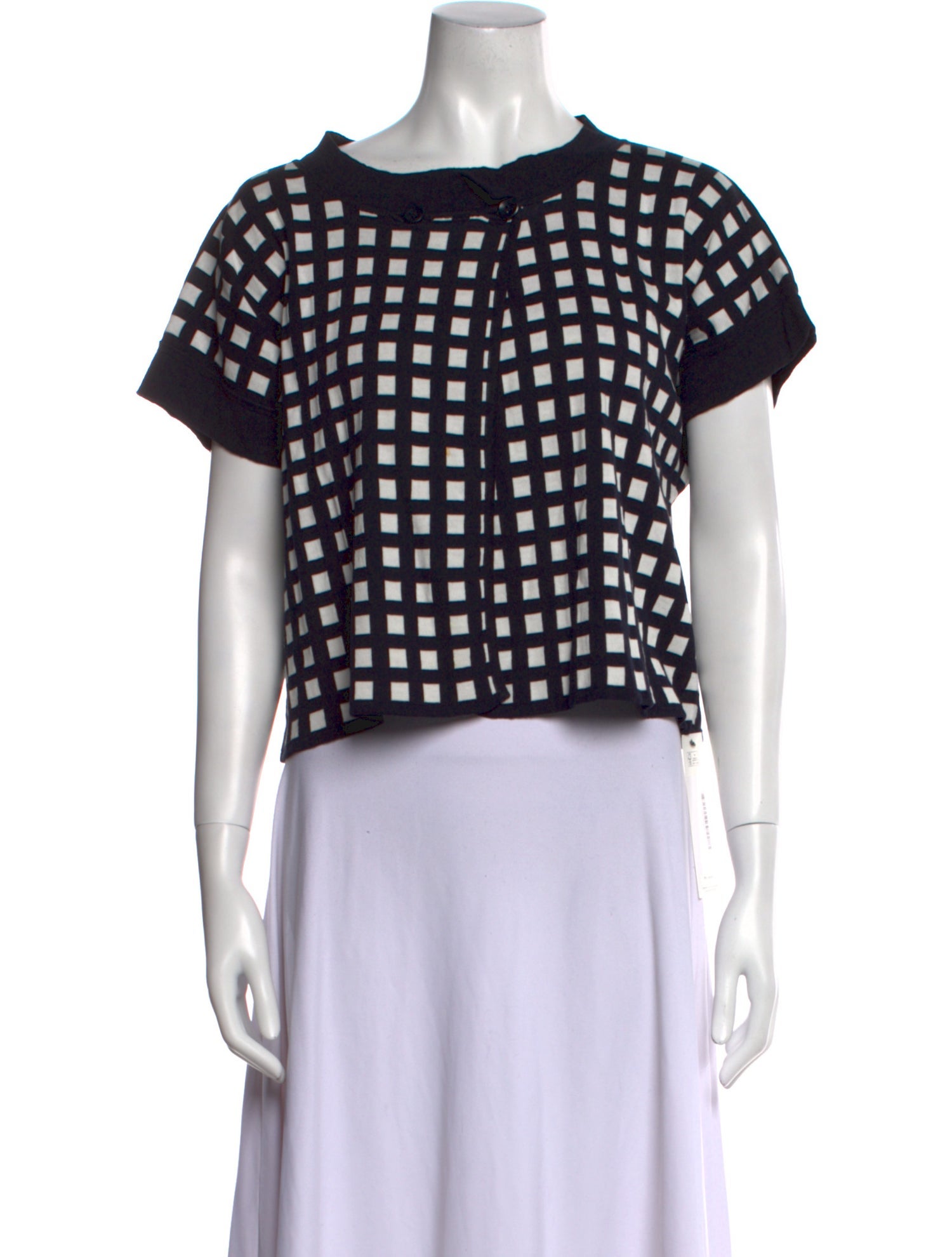 Max Mara Printed Bateau Neckline Crop Top