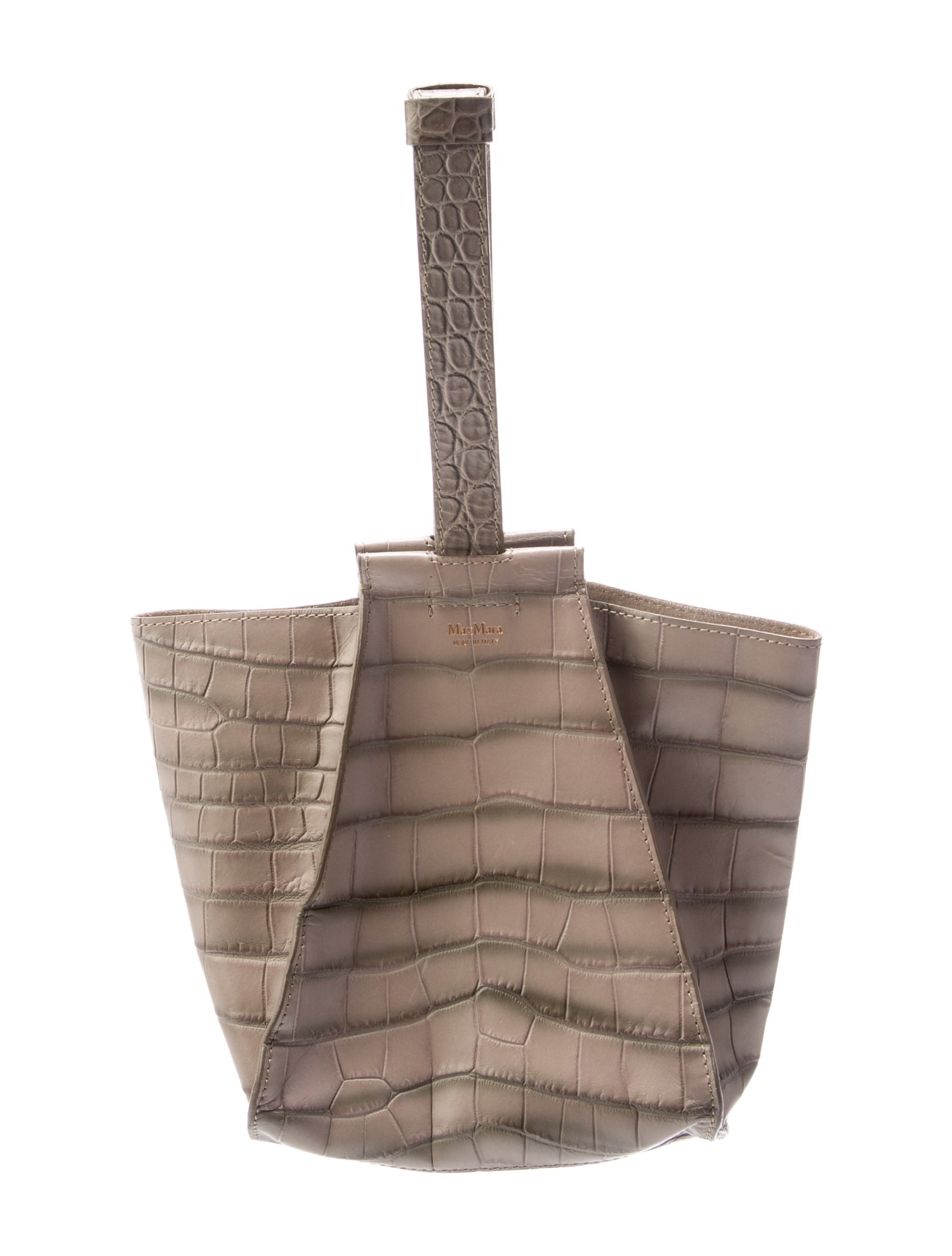 Max Mara Embossed Leather Bucket Bag
