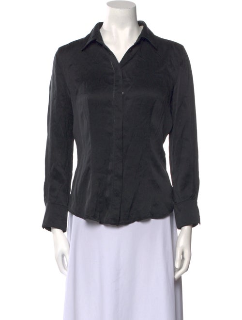 Max Mara Silk Long Sleeve Button-Up Top