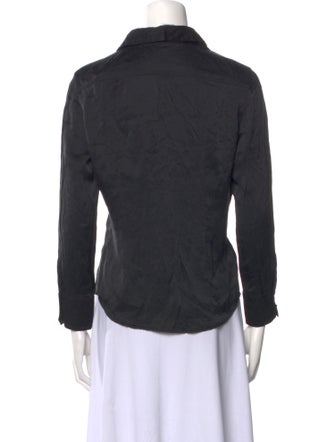 Max Mara Silk Long Sleeve Button-Up Top