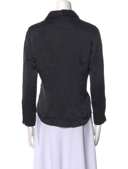 Max Mara Silk Long Sleeve Button-Up Top