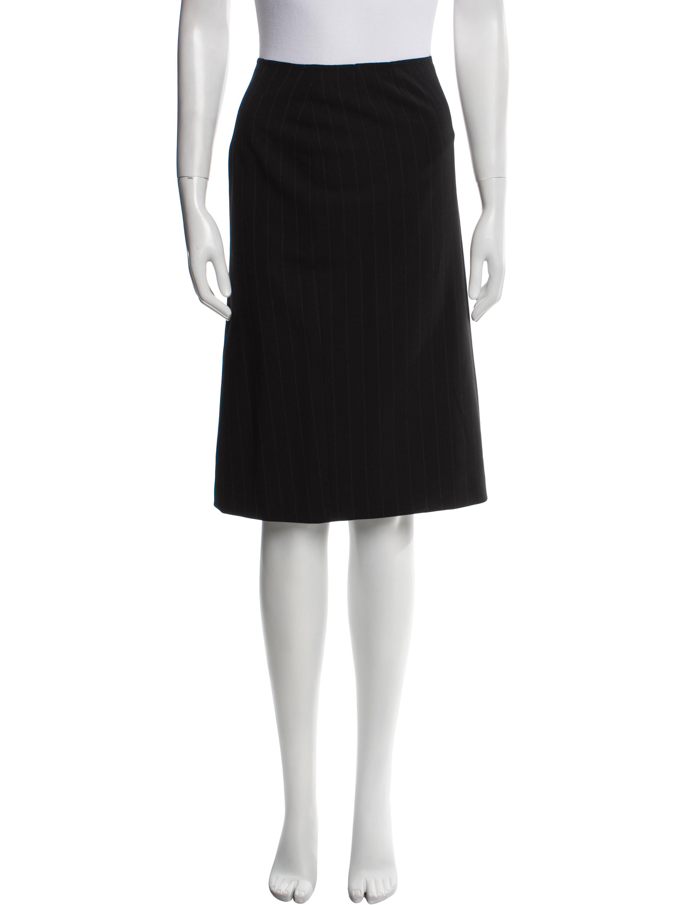 Max Mara Virgin Wool Knee-Length Skirt