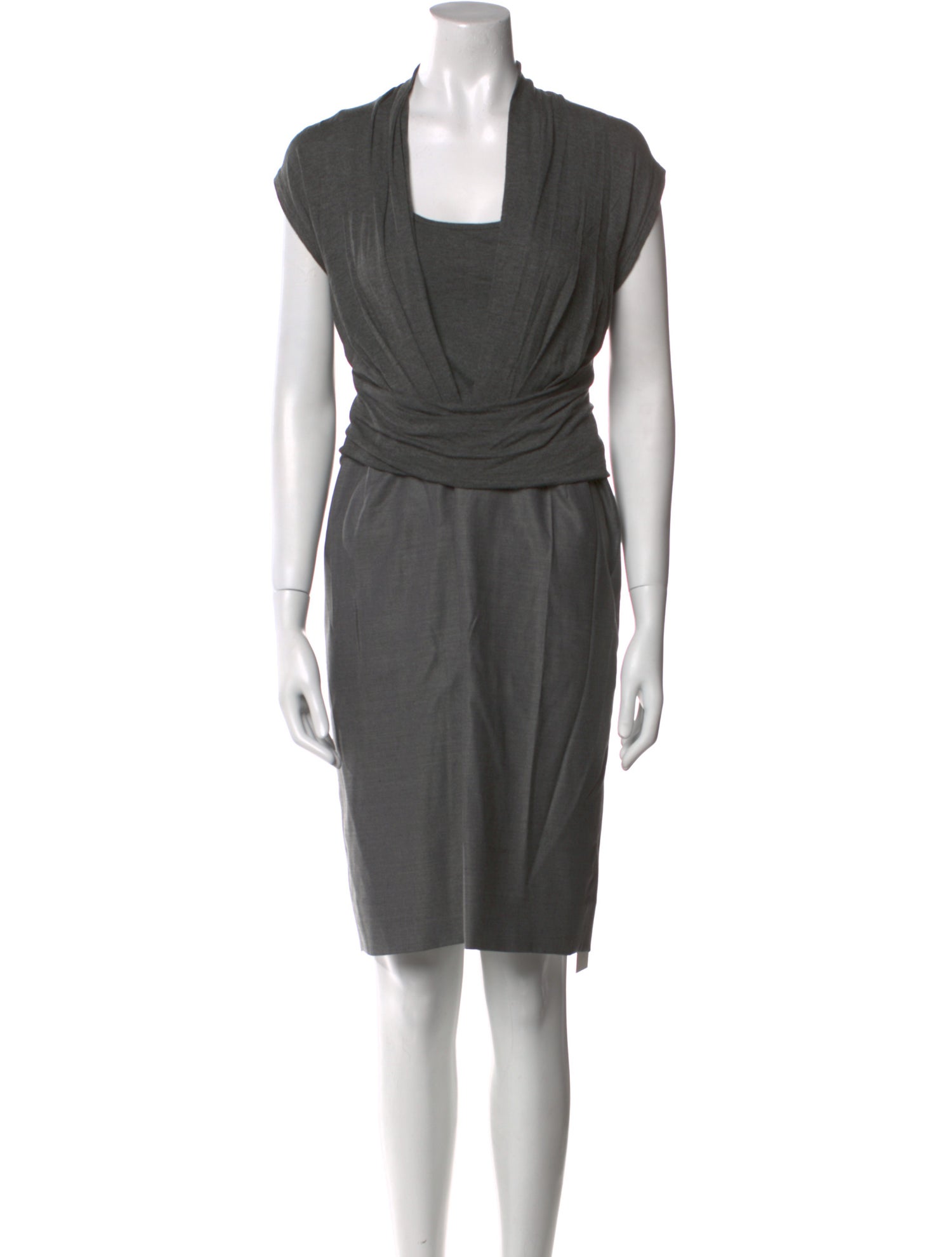 Max Mara Square Neckline Knee-Length Dress