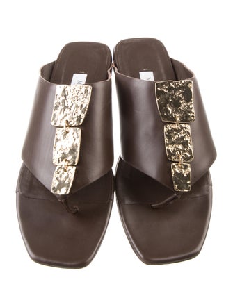 Max Mara Leather Slides