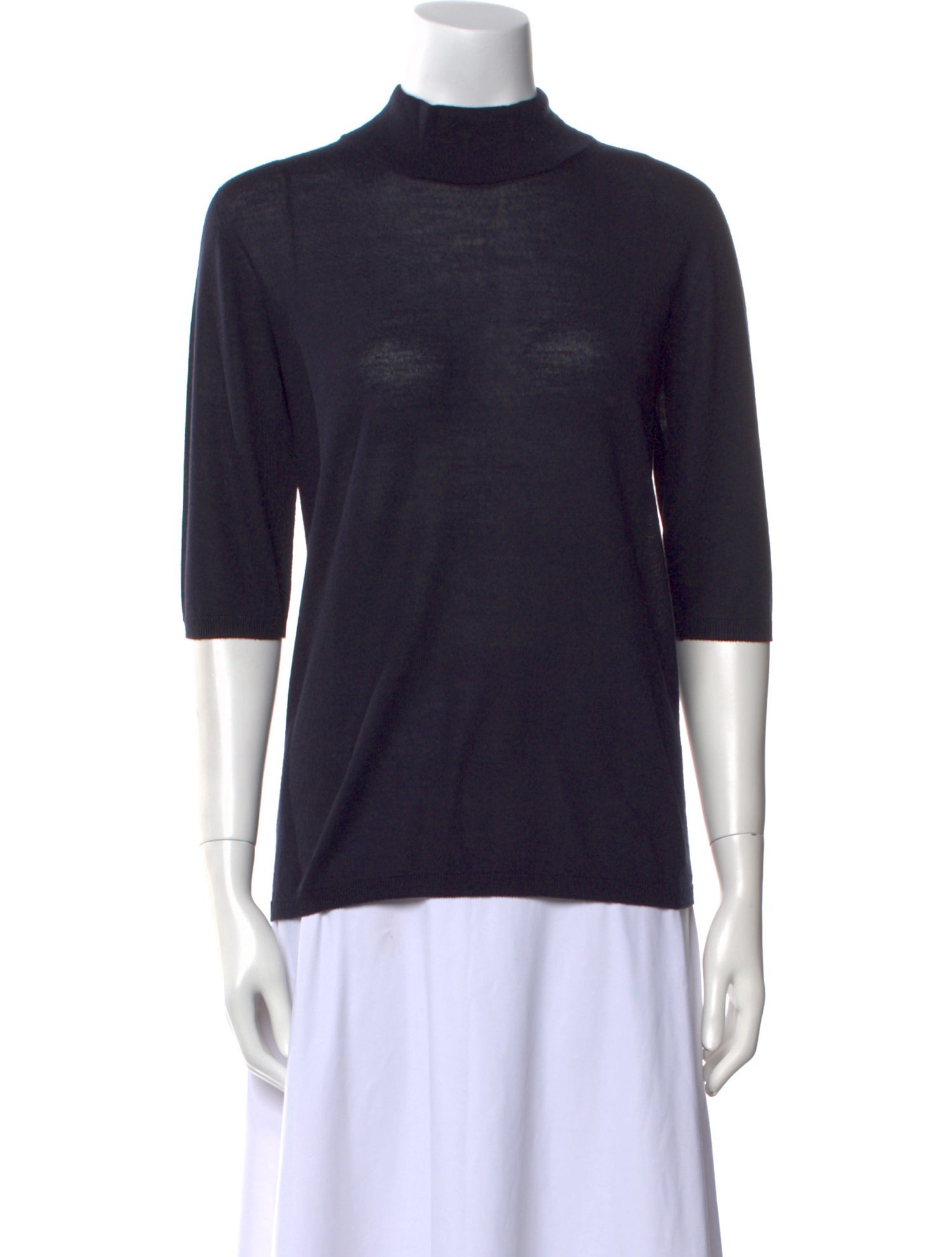 Max Mara Virgin Wool Mock Neck T-Shirt