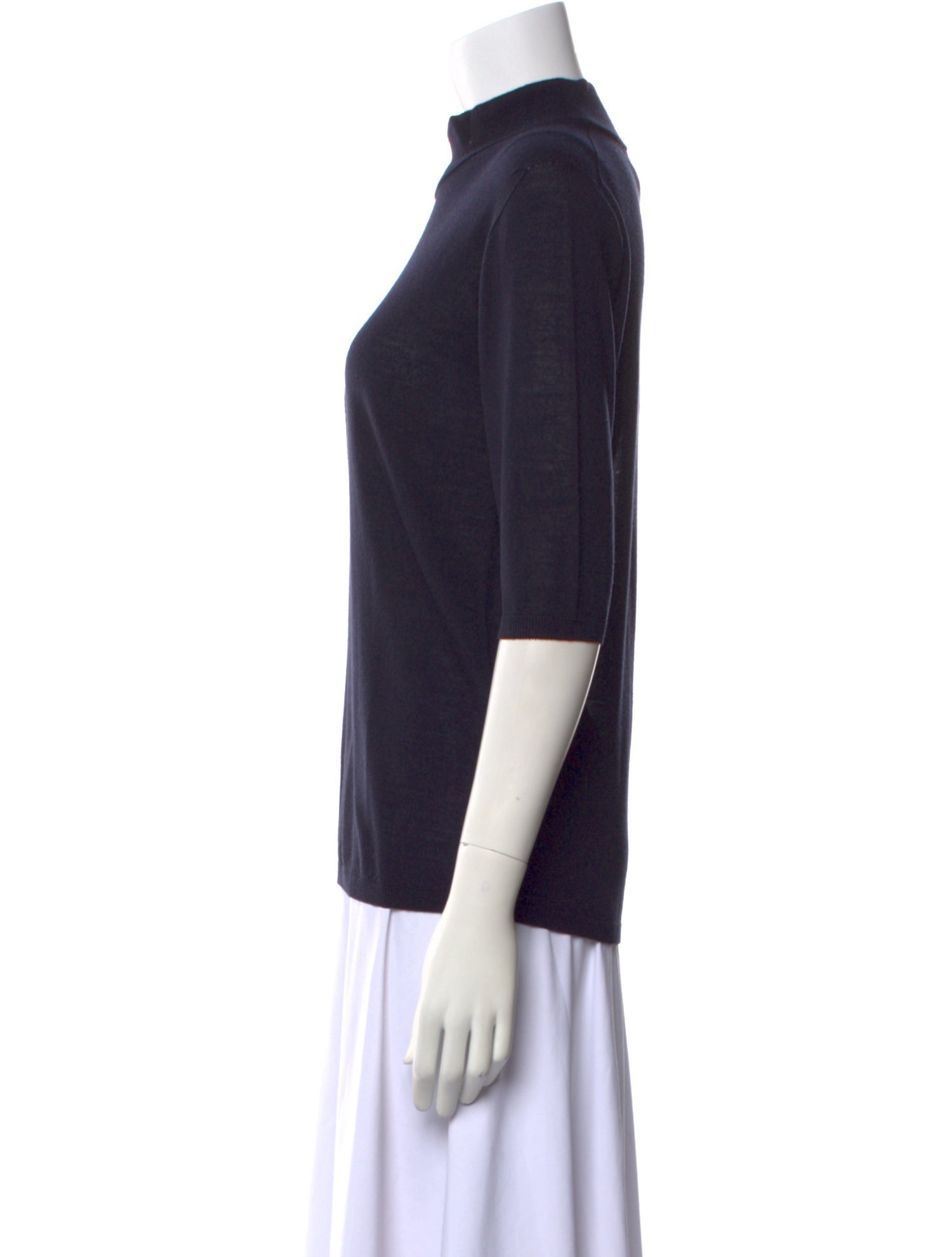Max Mara Virgin Wool Mock Neck T-Shirt