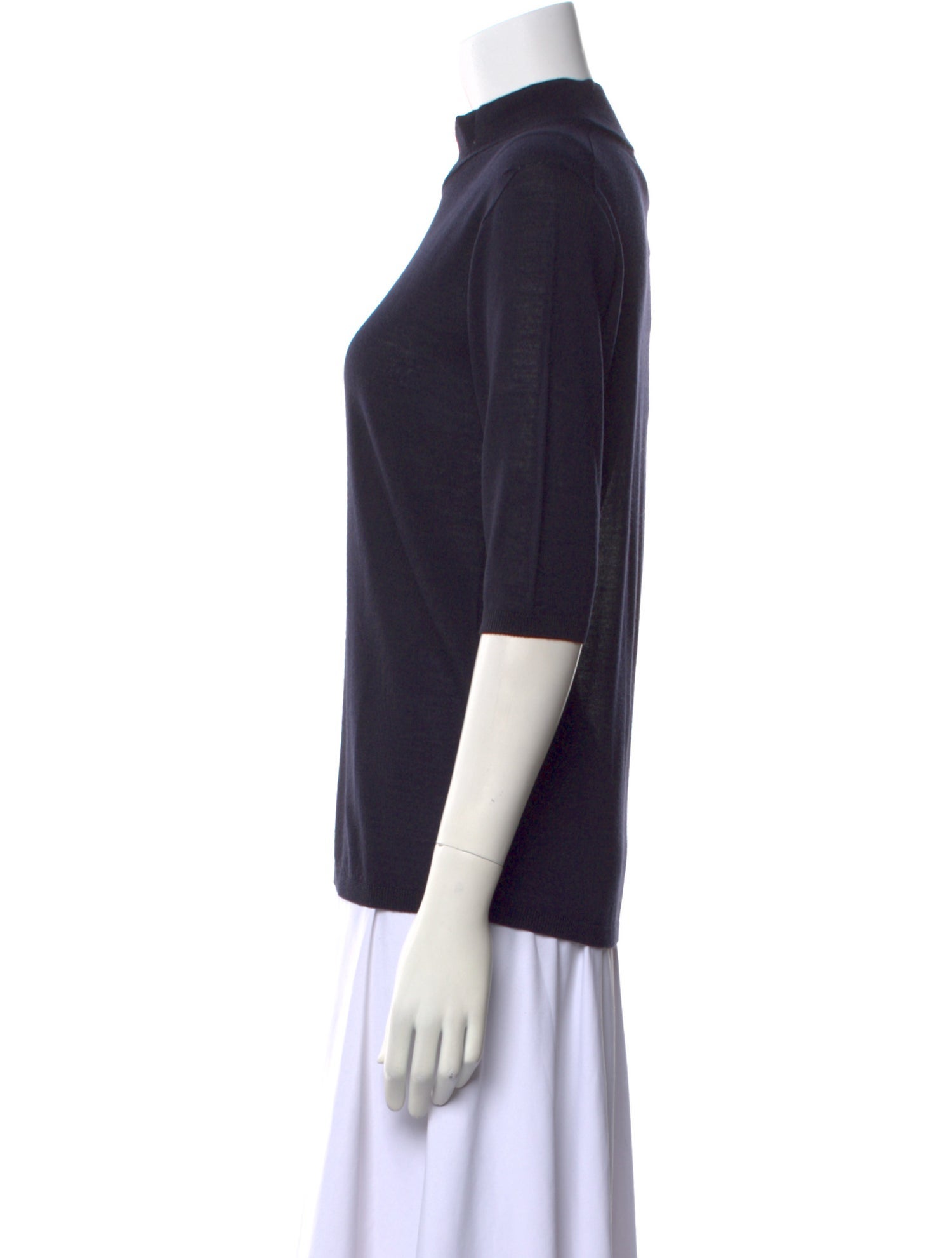 Max Mara Virgin Wool Mock Neck T-Shirt