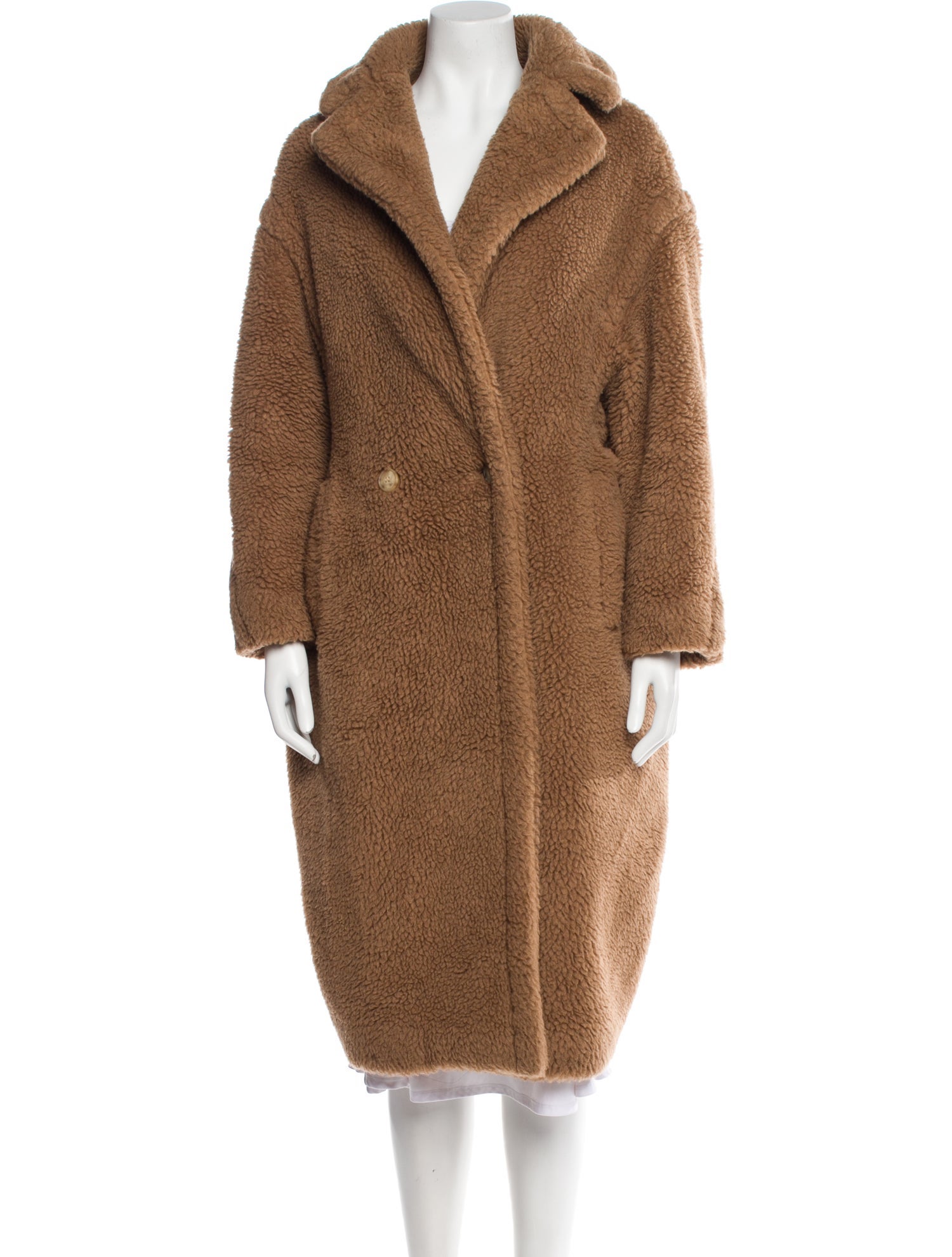 Max Mara Camel Hair Faux Fur Coat