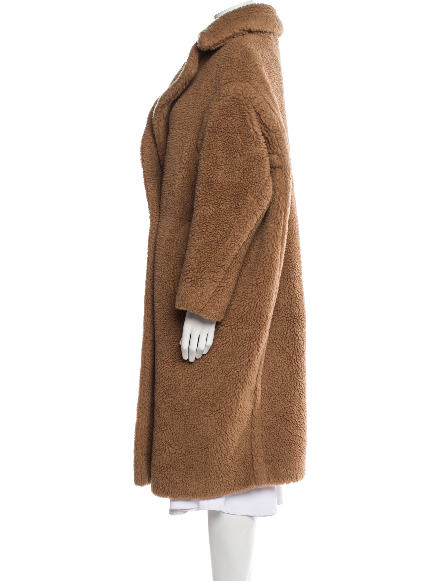 Max Mara Camel Hair Faux Fur Coat