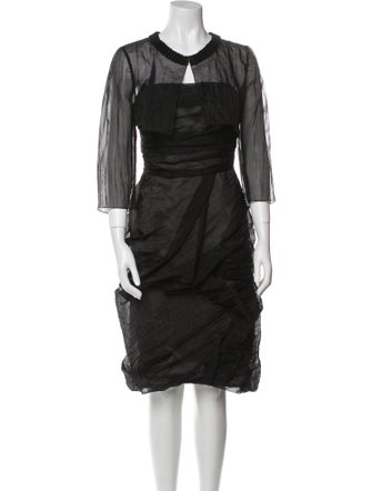 Max Mara Nylon Ruffle Embellishment Dress Set