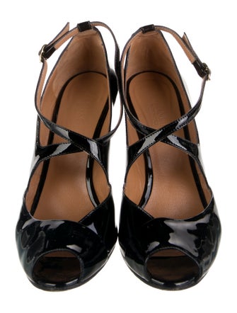 Max Mara Patent Leather T-Strap Pumps