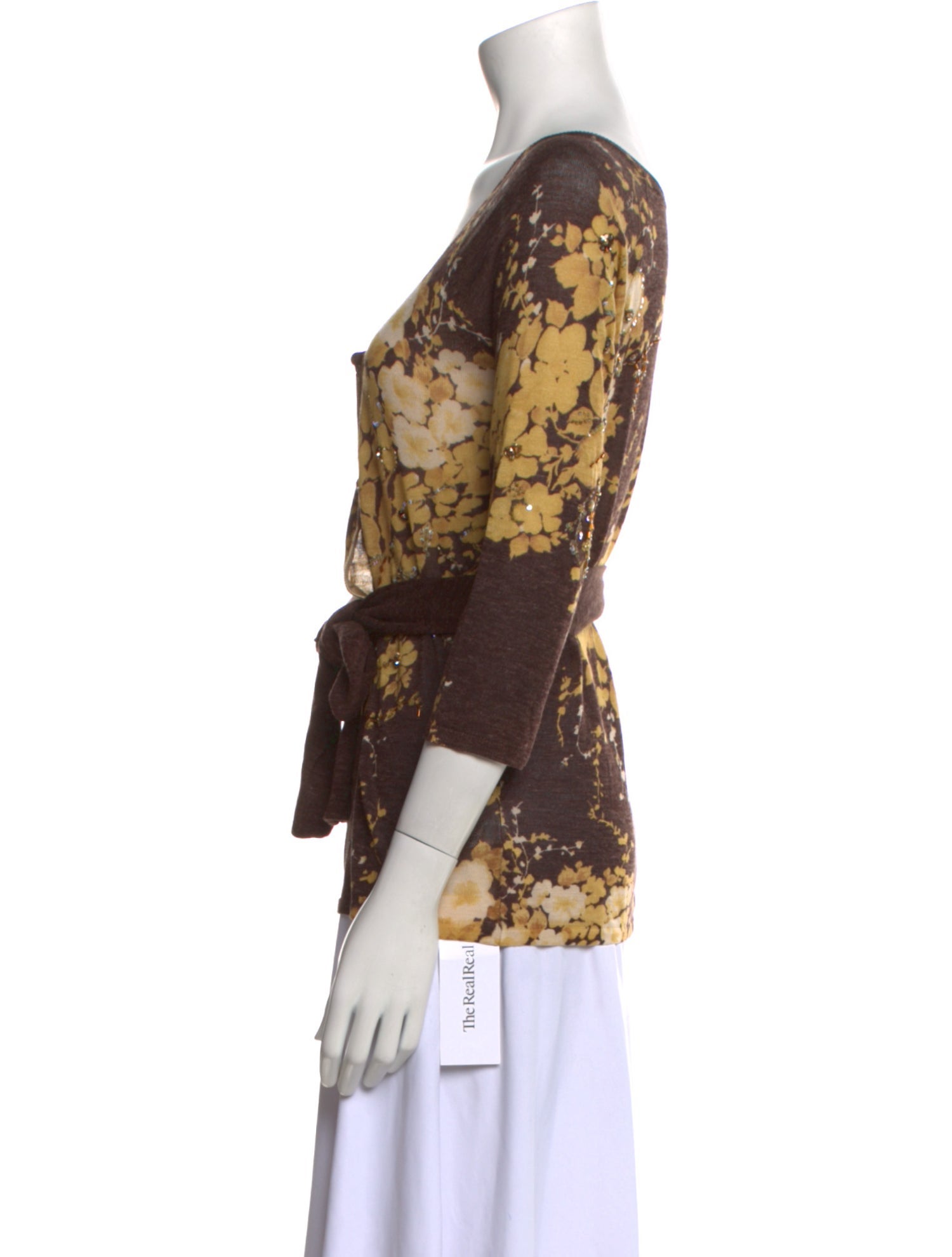 Max Mara Silk Floral Print Sweater