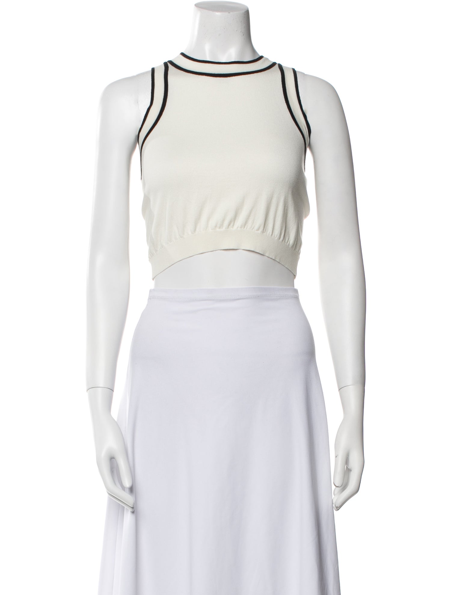 Max Mara Crew Neck Sleeveless Crop Top