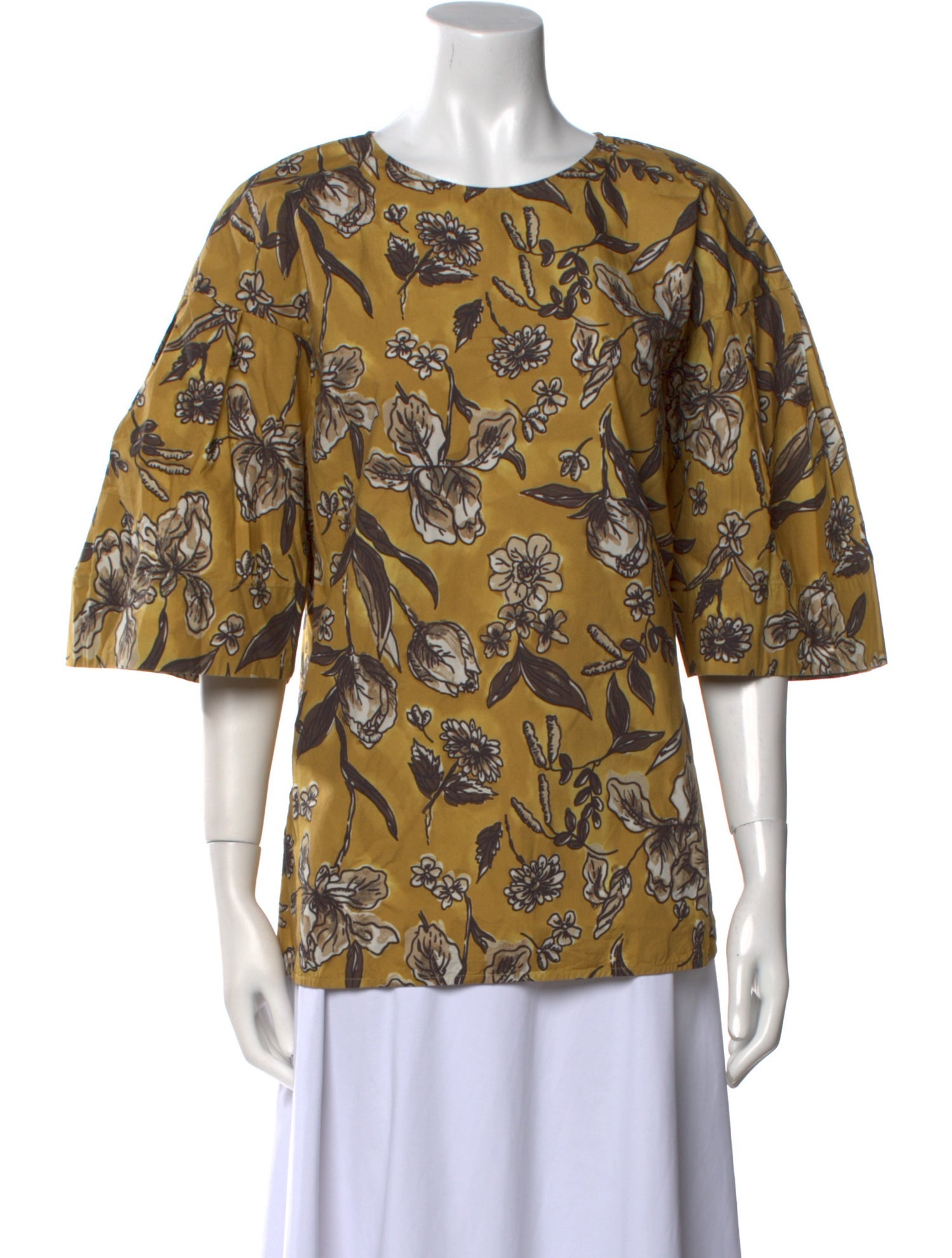 'S Max Mara Printed Crew Neck Blouse