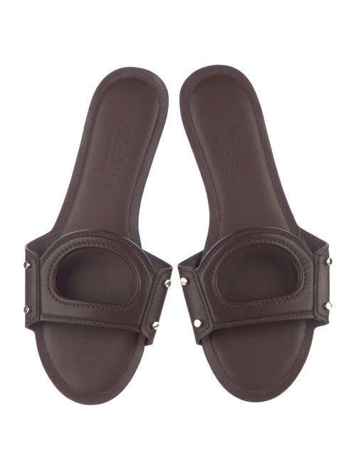 Max Mara Leather Cutout Accent Slides