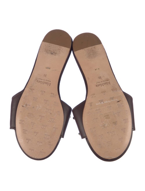 Max Mara Leather Cutout Accent Slides