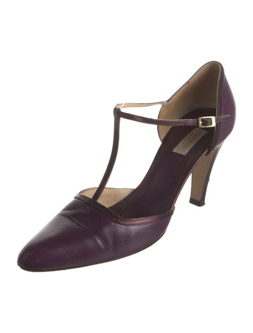 Max Mara Leather T-Strap Pumps