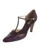 Max Mara Leather T-Strap Pumps